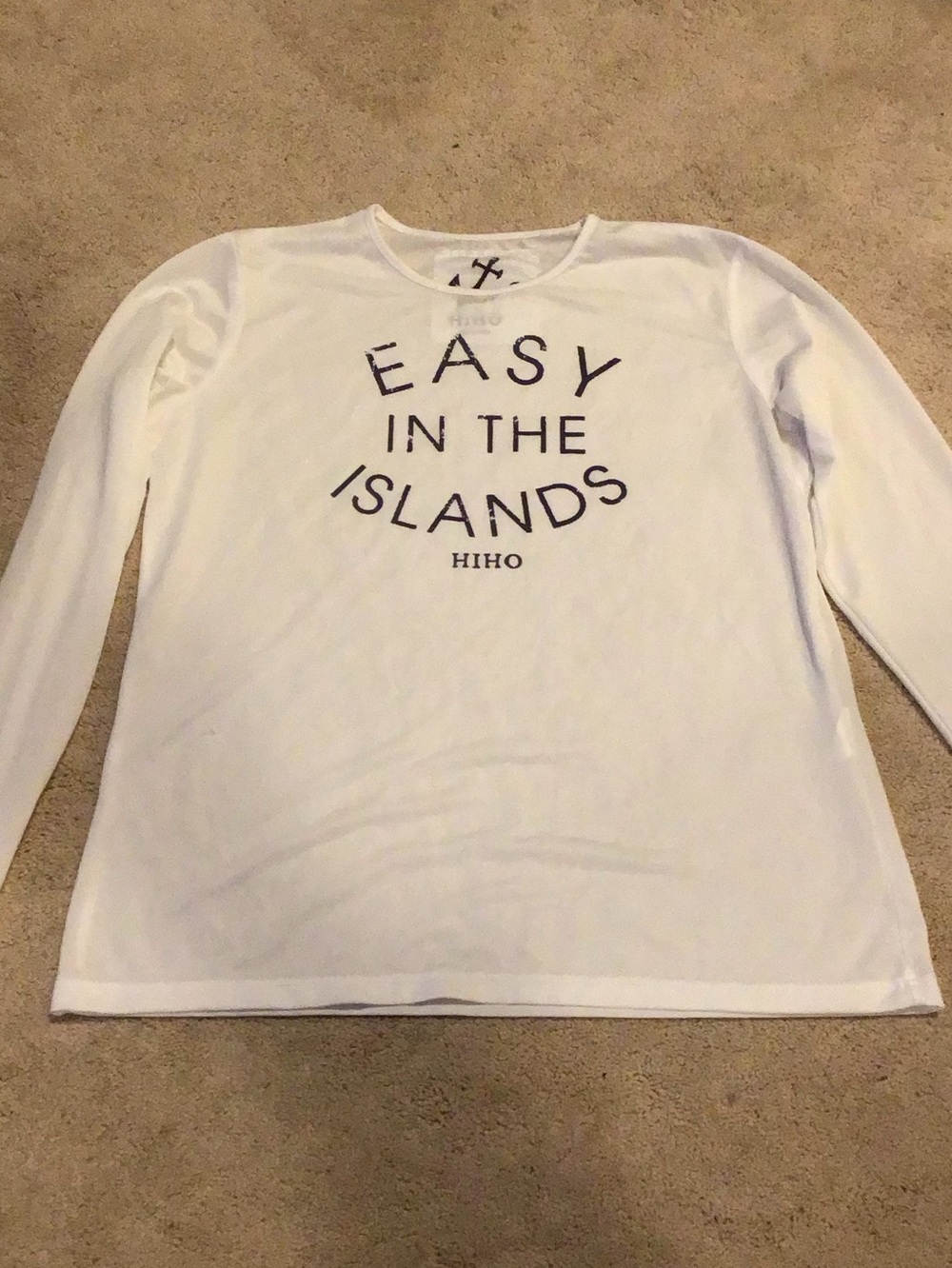 HIHO Easy In The Islands White Long Sleeve swimsuit coverup Tee